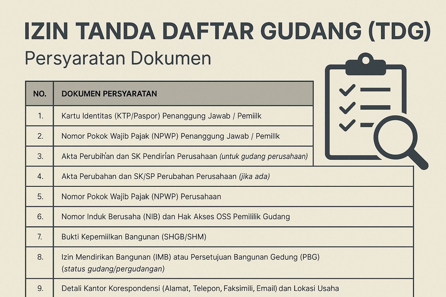 Tanda Daftar Gudang (TDG)